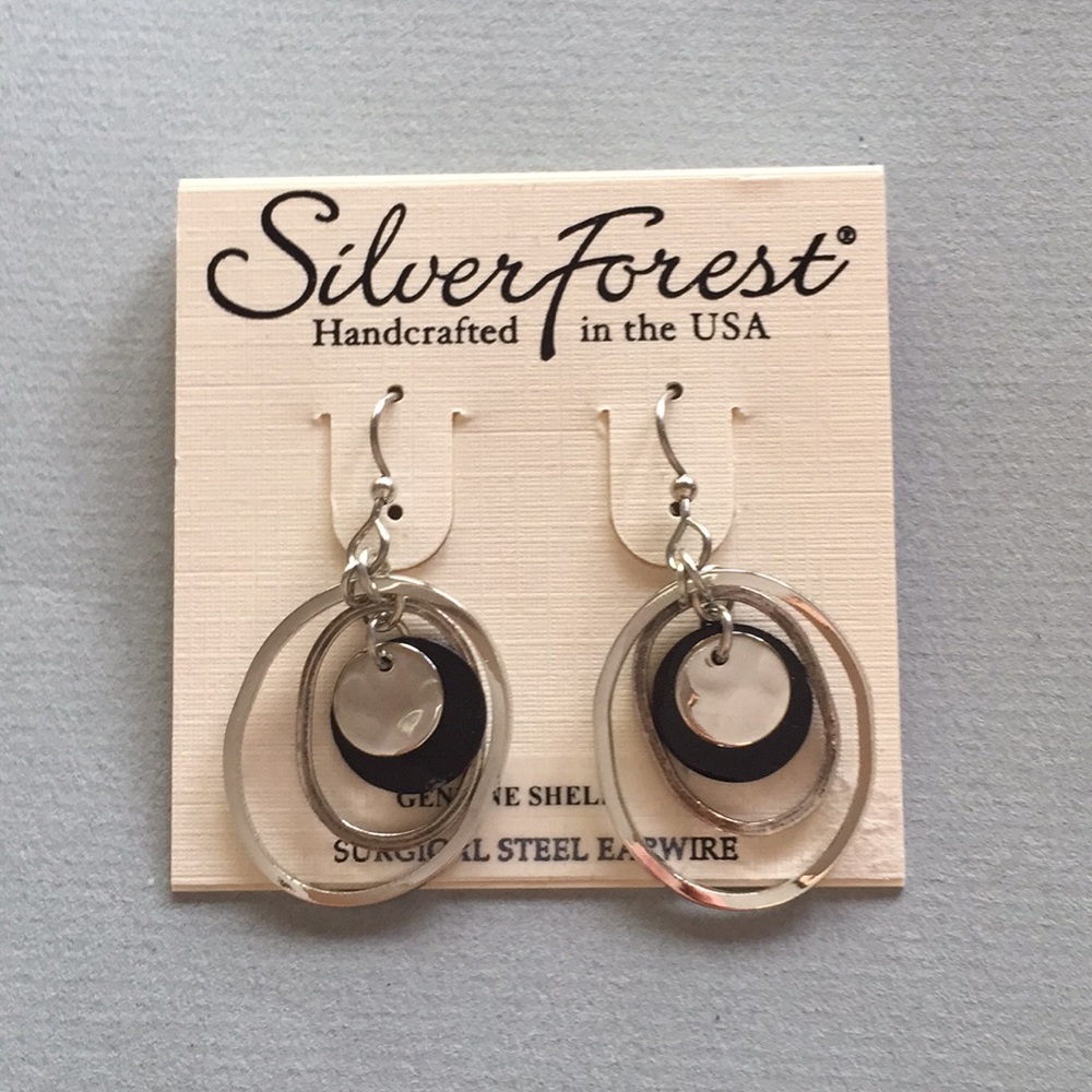 NWT silver multi circle earrings